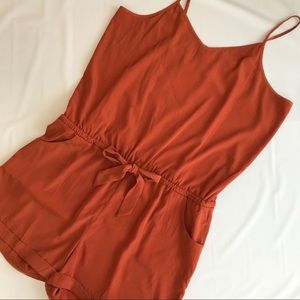 J. Crew burnt orange tie romper, too small worn once!
